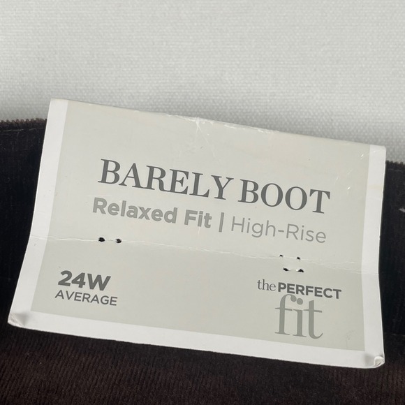Perfect Fit Barely Boot Relaxed Fit High-Rise Corduroy Pants 24W‎ Brown - Picture 3 of 8